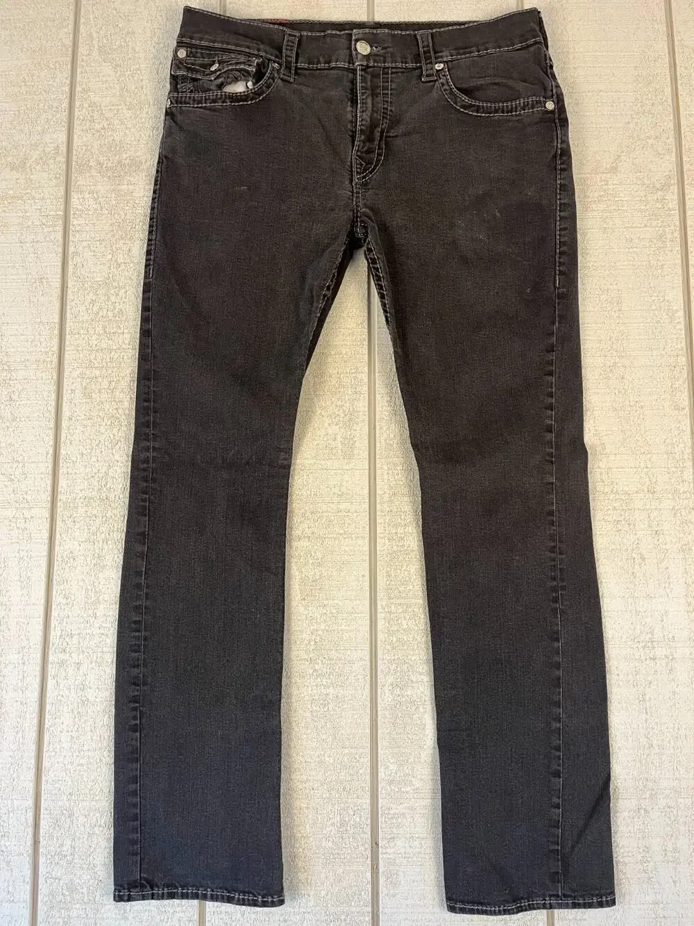 True Religion Ricky Straight Relaxed Jeans Men 38 Black Y2K Streetwear